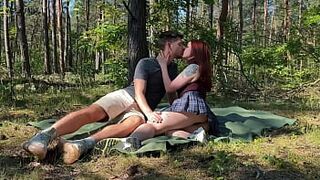 Public couple sex on a picnic in the park KleoModel
