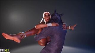 Juicy Girl humping by Werewolf | Knot Monster | 3D Porn Wild Life