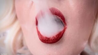FREE VIDEO (Arya Grander) smoking fetish - hot MILF close up - kinky girl with red lips