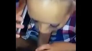Mexican cheating sucking cock and cuckold calls him on cell phone