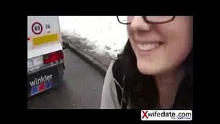 Cheating wife sucking cock on the street