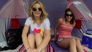 GIRLS GONE WILD - Lesbian Audrianna & Britney Get Wild On The Beach
