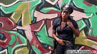 Homeless chick gets fucked by ebony cop - DigitalPlayground